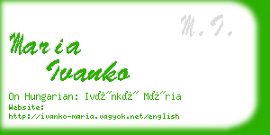 maria ivanko business card